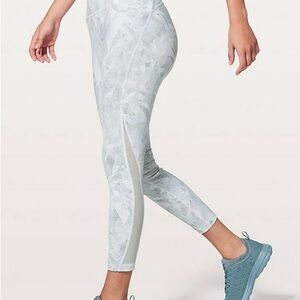 lululemon athletica Light Gray Marble Print Ankle Leggings